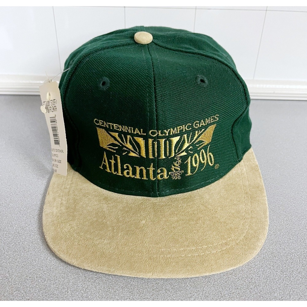 Vintage Atlanta 1996 Olympics SnapBack Hat Green Centennial Games Cap Rare New!